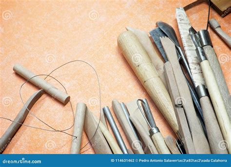 Sculptor tools view stock photo. Image of etching, ceramics - 114631462