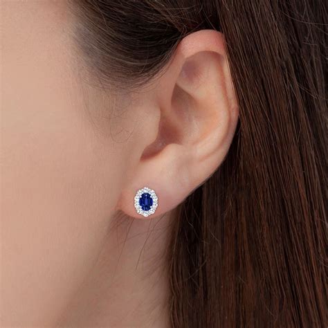 Buy 2.60-Carat Oval-Cut Blue Sapphire Gemstone Earrings Studs - Fort Lee, NJ Patch