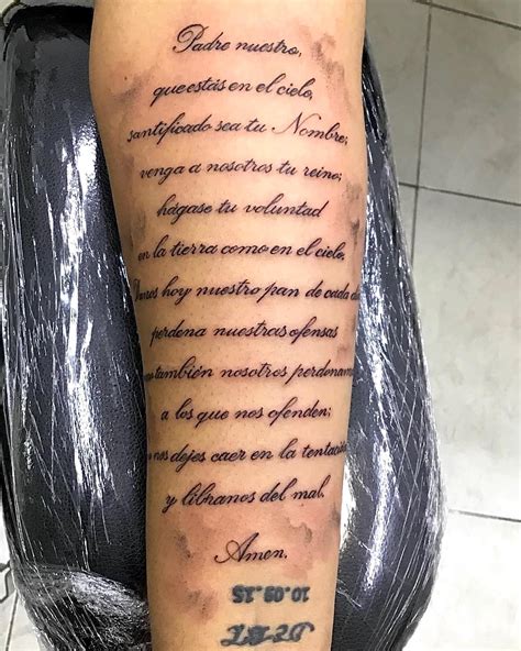 Introducir 48+ images tatuajes del padre nuestro en español - Viaterra.mx