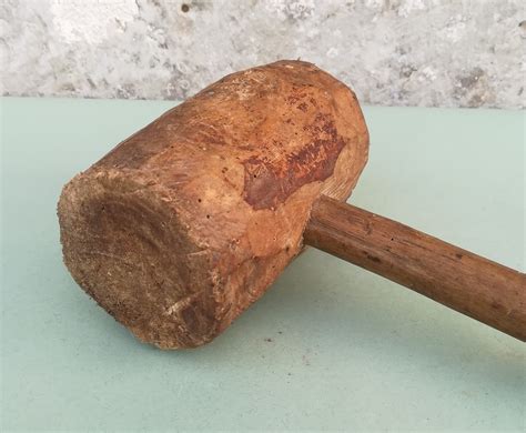 HANDMADE WOODEN MALLET hand-cut wooden malletvintage tool | Etsy