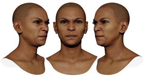 Expression Scan / Snarl / Retopologised Female 01