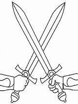 Sword Coloring Pages Weapons Sketch Page sketch template
