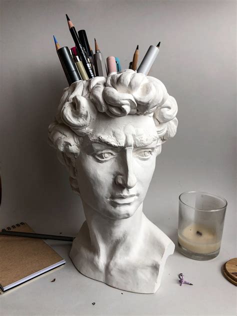 David Head. David Bust. Statue Michelangelo. Desk Organizer. | Etsy | Statue, Decoration, Sculpture