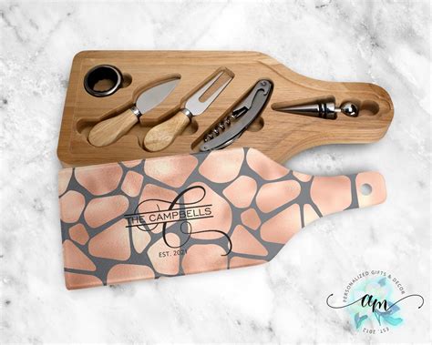 Personalized Wine and Cheese Board Monogrammed Cheese Board - Etsy