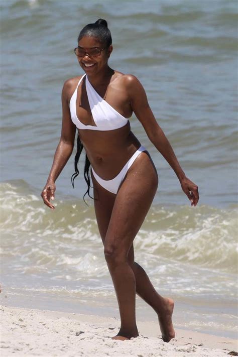 Gabrielle Union Soaked Up the Sun in a White Cut-Out Bikini and Butt ...