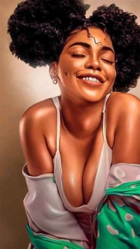 Smiling African Woman with Afro Hair Style