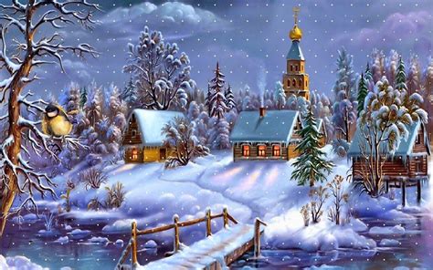 Snowy Christmas Village - HD Wallpapers Blog | Christmas scenes, Christmas pictures, Christmas ...