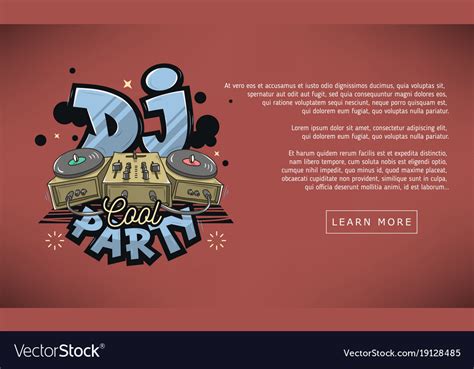 Dj cool party web banner design sound mixer Vector Image