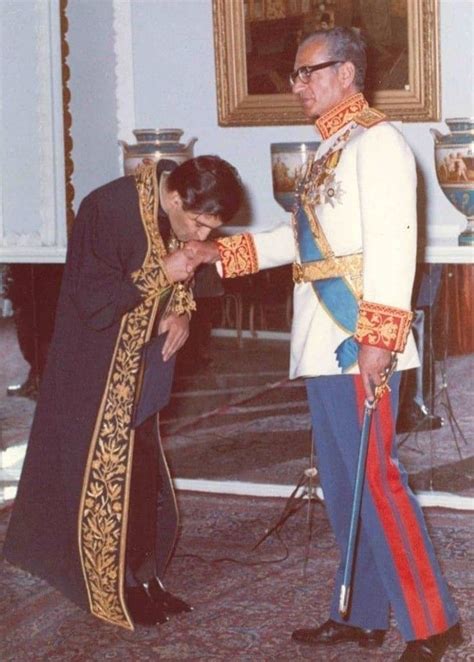 Mayor of Tehran ,Dr. Nikpey kisses the hand of Shah of Iran,first day ...