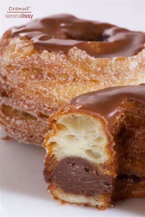 Cronut Cut in Half with Champagne Chocolate Ganache Doughnut Recipe ...