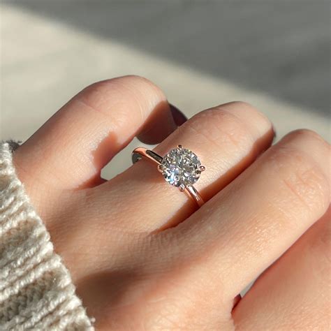 1.75 Carat Round Brilliant Cut Natural Diamond Solitaire Engagement Ring | Happy Jewelers