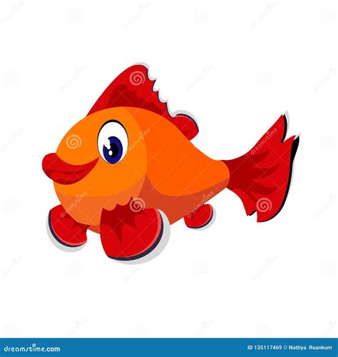 Fish Cartoon or Fish Clipart Cartoon Isolated on White Background Stock ...