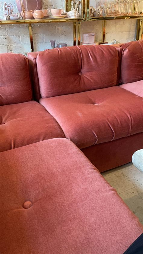 Vintage Modular Pink Velvet Sectional – The Apartment TO