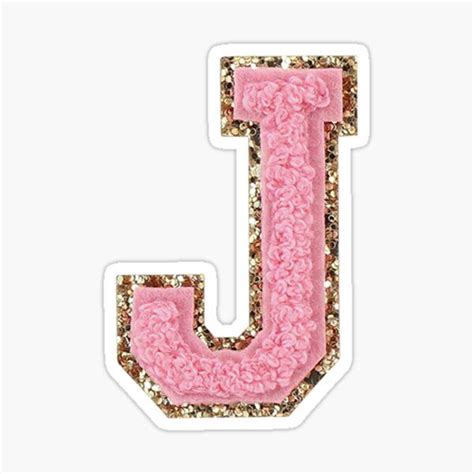 Preppy Pink Varsity Letter J Sticker by ktp100 in 2021 | Varsity letter, Lettering, Letter j