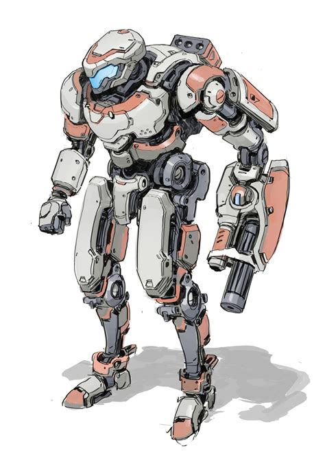 light mech, sketch | Robot concept art, Character design, Robots concept