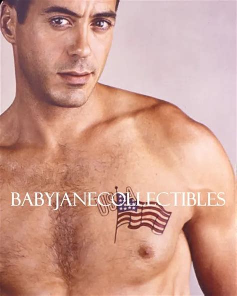 ROBERT DOWNEY JR SHIRTLESS BEEFCAKE photo w FLAG TATTOO (d-sl) $14.99 - PicClick