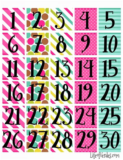 Free Printable Calendar Headers And Numbers | Month Calendar Printable