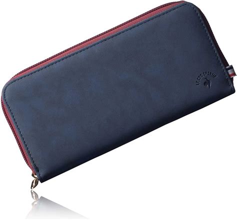 Amazon.co.jp: le coq sportif Women's Round Long Wallet, Lightweight, Bi-Color, Zip, NAVY ...