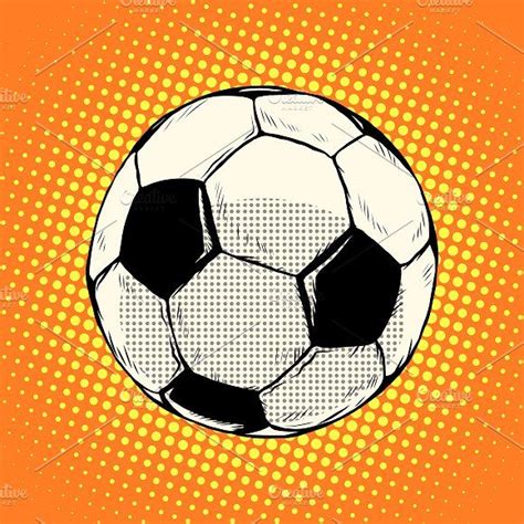 Soccer ball football by studiostoks on @creativemarket | Soccer ball, Ball football, Pop art retro