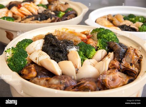 Poon Choi Hong Kong Cantonese Cuisine Big Feast Bowls with Seafood and ...