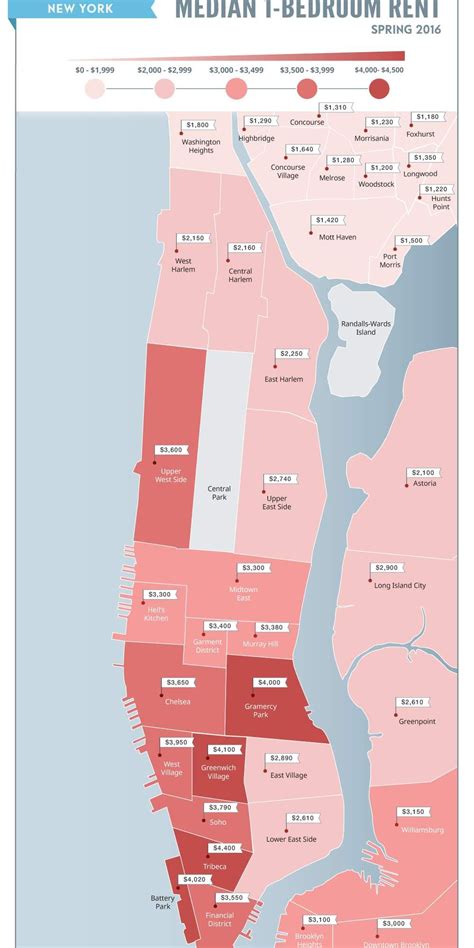 These Maps Show the Stupidly High Rents Across NYC Neighborhoods | Nyc neighborhoods, New york ...