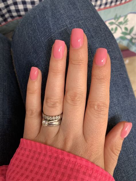 Short pastel pink gel nails | Pink gel nails, Summer nails, Nails
