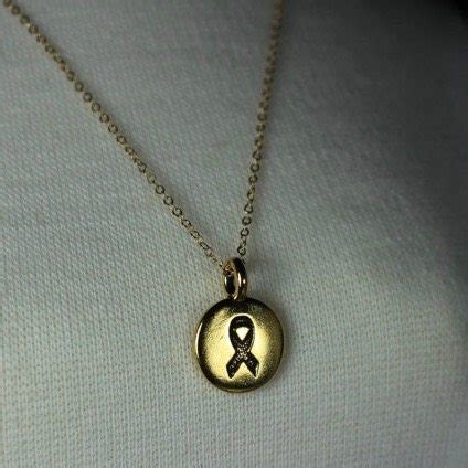 Breast Cancer Ribbon Necklace Gold, Cancer Survivor Gift - Hazari Creations