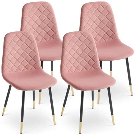 Dropship Pink Velvet Tufted Accent Chairs With Golden Color Metal Legs ...