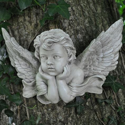 Cherub Angel Resting on Hands Wall Sculpture - Prezents.com