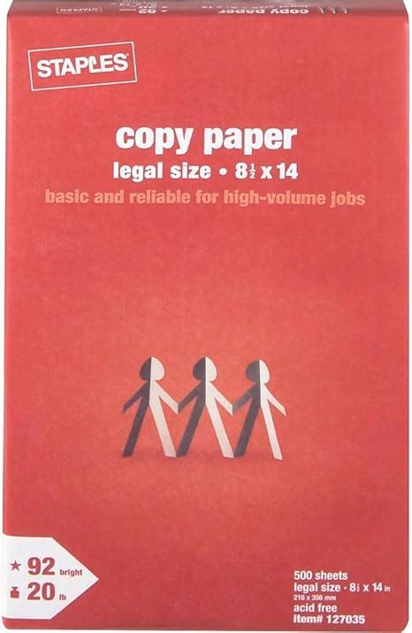 Staples Copy Paper, 8 1/2" x 14", Ream: Amazon.ca: Office Products