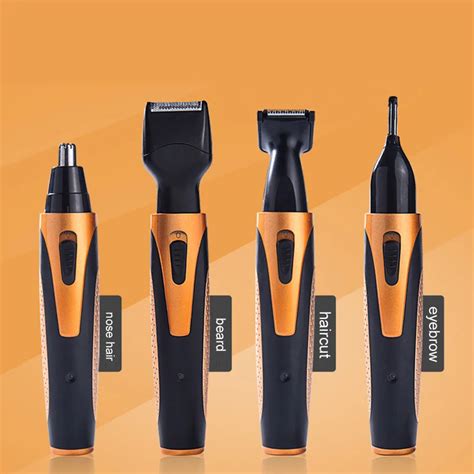 4 In 1 Rechargeable Nose Hair Trimmer Facial Hair Nose Ear Removal ...