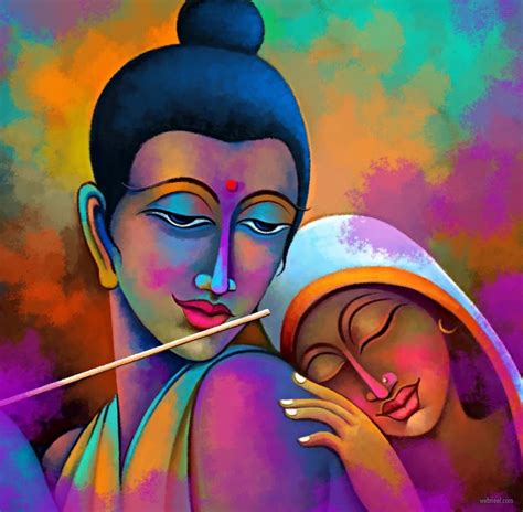 50 Beautiful Radha Krishna Paintings from top Indian artists