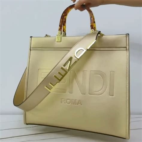 Buy Fendi Roma Sunshine Golden Tote Bag - Online