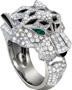 Panthère de Cartier ring White gold, diamonds, emeralds, onyx Cartier Jewelry, Mens Jewelry ...