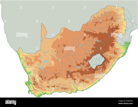 High detailed South Africa physical map Stock Vector Image & Art - Alamy