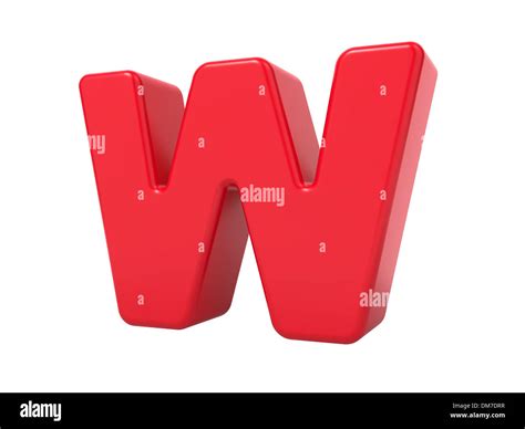 Red 3D Letter W Stock Photo - Alamy