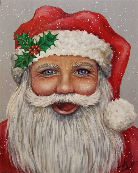 Pin on SANTA | Christmas paintings on canvas, Santa paintings, Christmas paintings