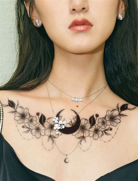 Chest Tattoos For Women Designs