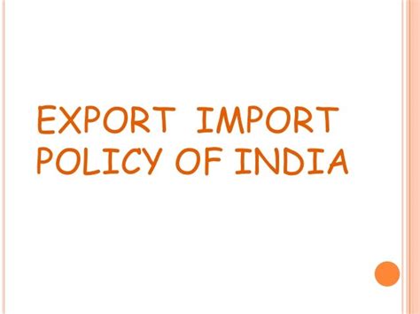 Exim policy of india.