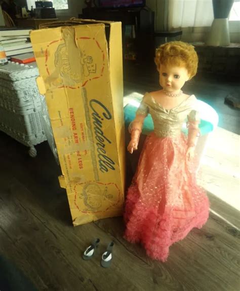 VINTAGE LARGE 1957 Cinderella Sleep Eyes Doll 30 Inch Tall With Original Box Vg+ $53.00 - PicClick