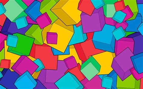 Download wallpapers abstract cubes pattern, colorful cubes, creative, 3D cubes background ...