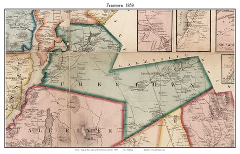 Freetown 1858 Old Town Map With Homeowner Names Massachusetts - Etsy