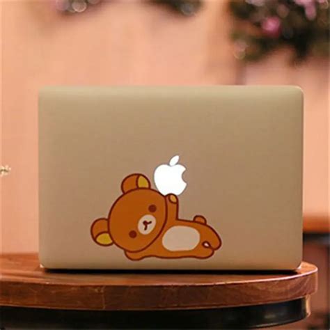 Cute Cartoon Rilakkuma Sleep Vinyl Decal Laptop Stickers For Apple Macbook Pro / Air 11 13 15 ...