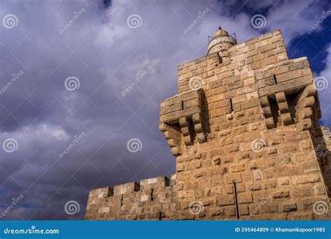 The Tower of the Fortress Wall of Old Town of Jerusalem in Israel Stock ...