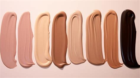 Premium AI Image | Swatches of liquid foundation makeup in different sk