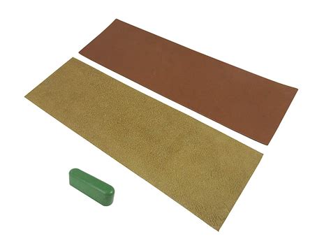 2 Piece 3" x 10" Leather Strop Kit with 1.2oz Chromium Oxide 0.5 Micro ...