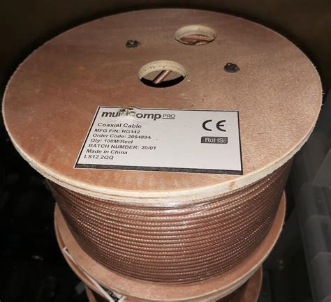 Coaxial Cable, RG142, 100m Reel, Unterminated, RG142U-100 - RF Shop UK