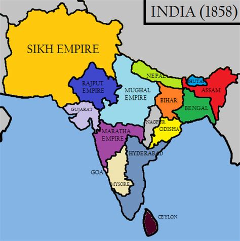 Image - India in 1858 (Raj Karega Khalsa).png - Alternative History