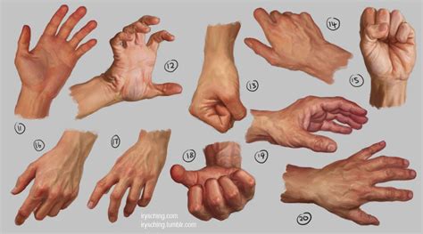 various stages of hands and fingers are shown in this drawing technique, with instructions for ...