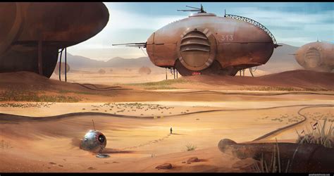 sci fi concept art desert